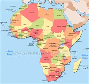 Africa map editable