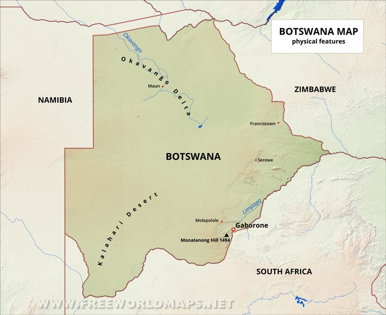 Botswana Map Botswana Map