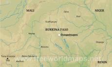Physical map of Burkina Faso Physical map of Burkina Faso