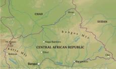 Physical map of Central Africa Physical map of Central Africa