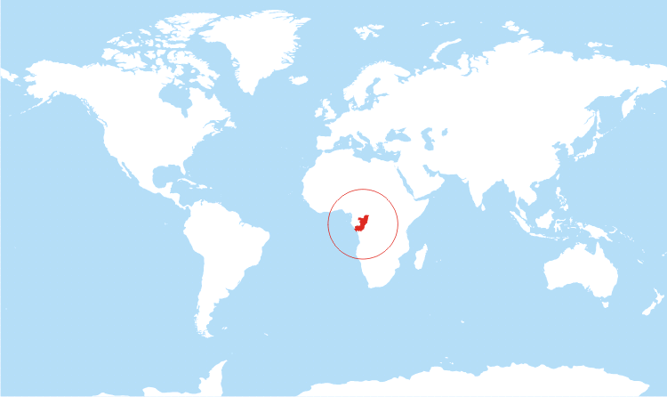 World map Congo highlighted