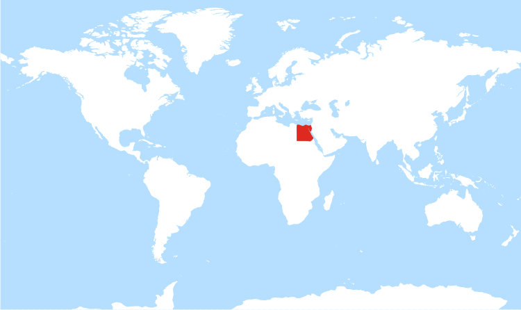 World map Egypt highlighted World map Egypt highlighted