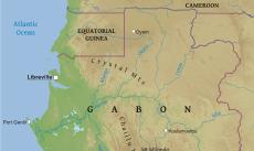 Physical map of Gabon Physical map of Gabon