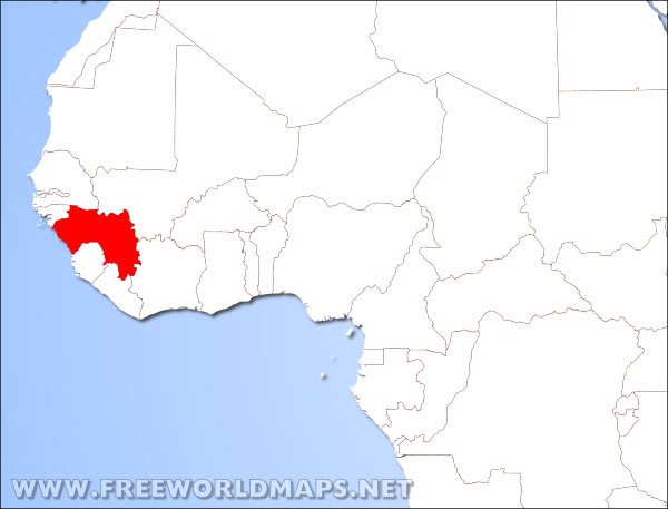 Guinea location in Africa Guinea location in Africa