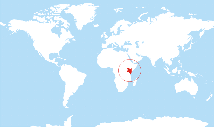 World map Kenya highlighted World map Kenya highlighted