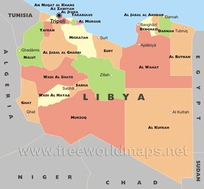Libya political map