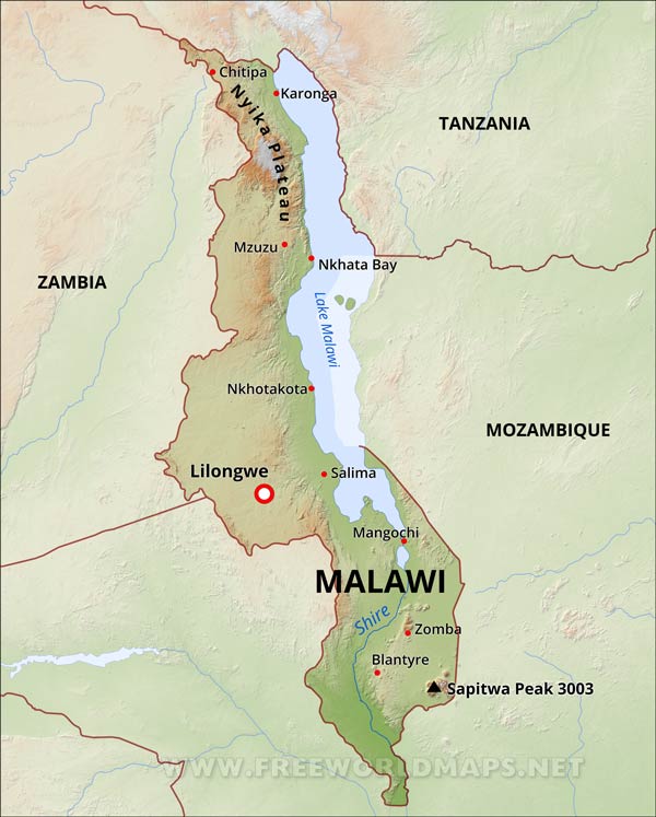 Malawi Map Malawi Map