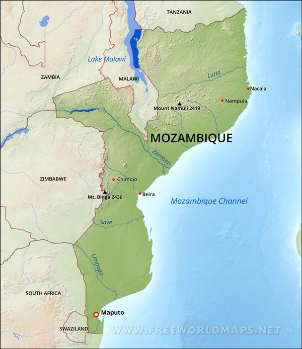 Mozambique Map Mozambique Map