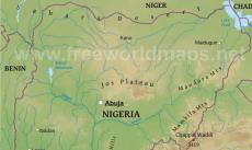 Physical map of Nigeria Physical map of Nigeria
