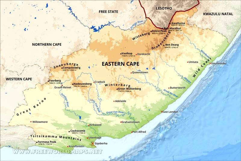 Eastern Cape map Eastern Cape map