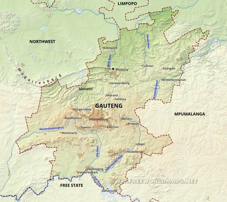 Gauteng map