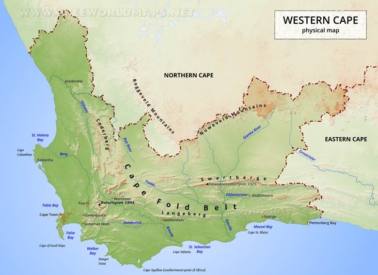 Western Cape map Western Cape map
