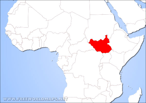 South Sudan location in Africa
