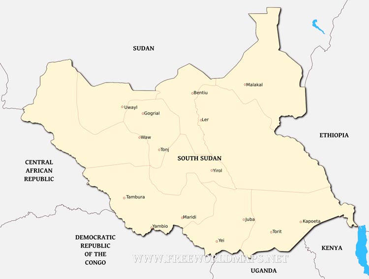 South Sudan Political Map