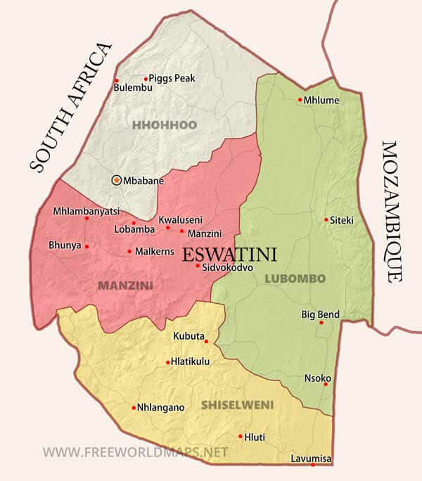 Eswatini Map