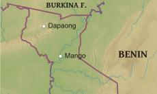 Physical map of Togo