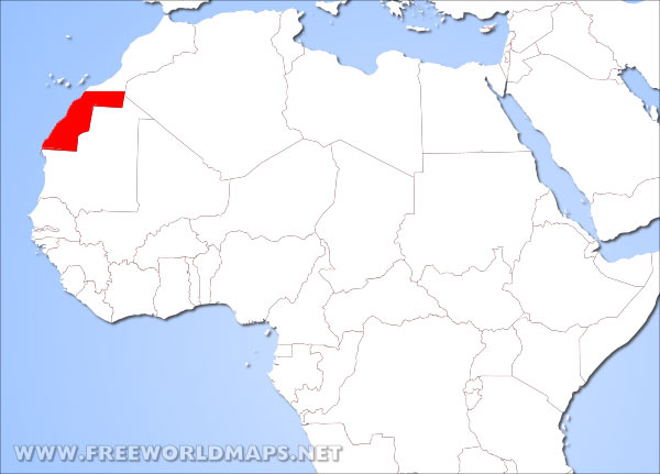 Western Sahara location in Africa