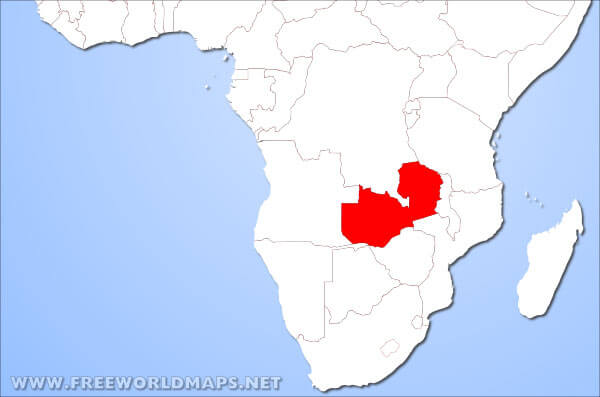 Zambia location in Africa