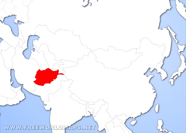 Afghanistan location in Asia