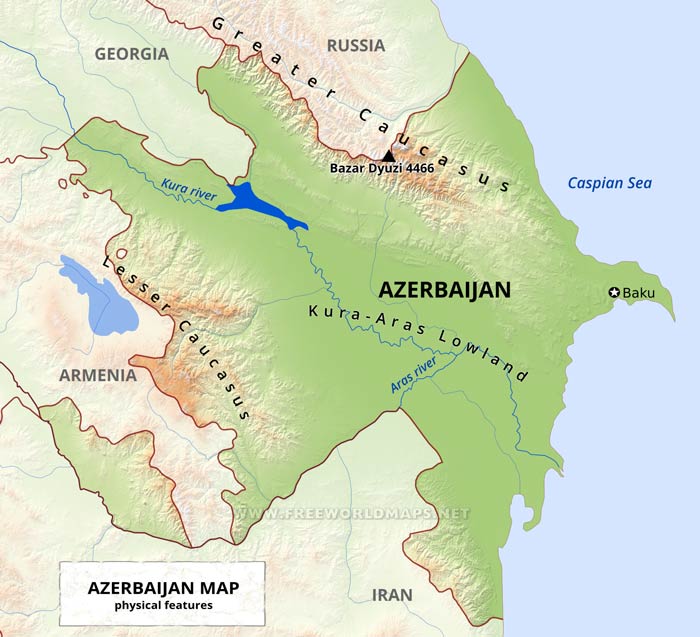 Azerbaijan Physical Map