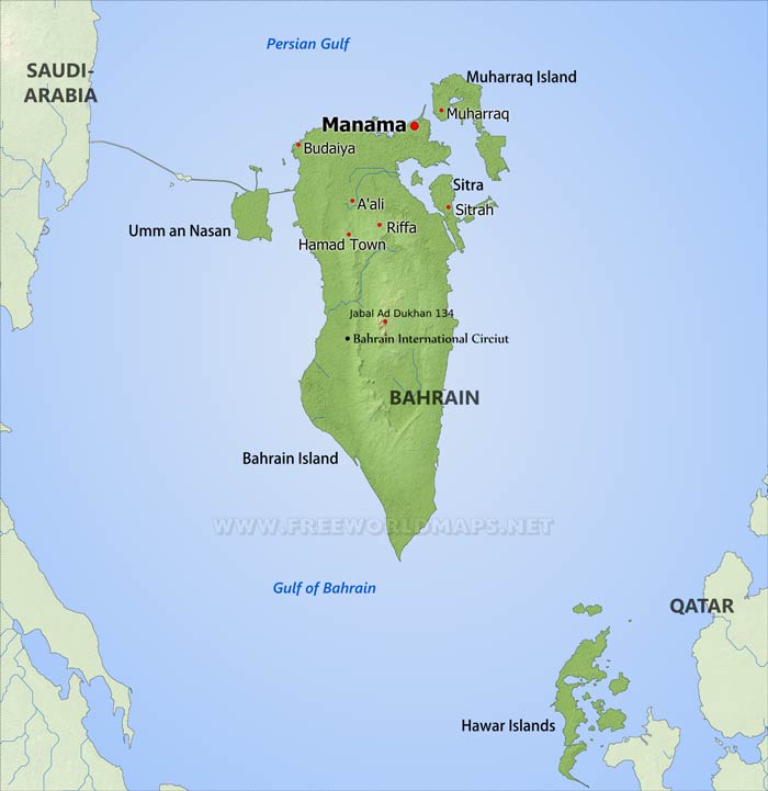 Bahrain Physical Map