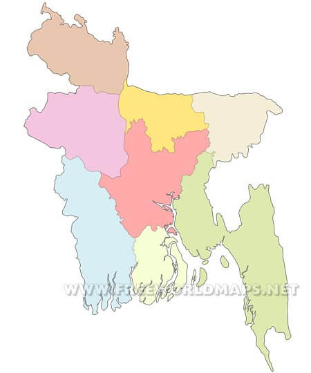 Bangladesh blank map HD