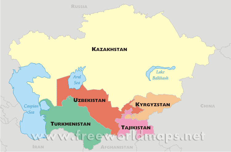 Central Asia map