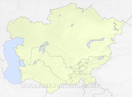 Central Asia blank map HD