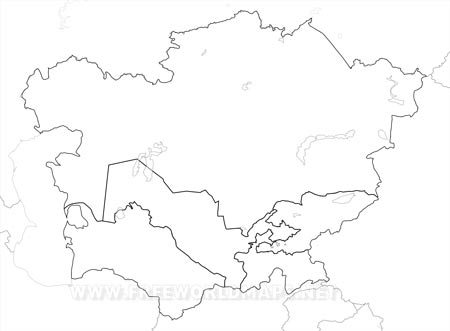Central Asia outline map