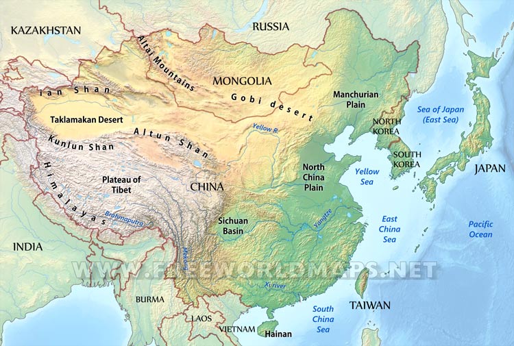 East Asia map East Asia map