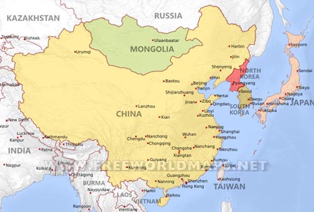 East Asia map