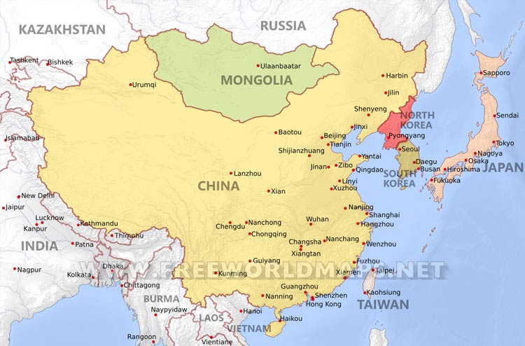 East Asia map