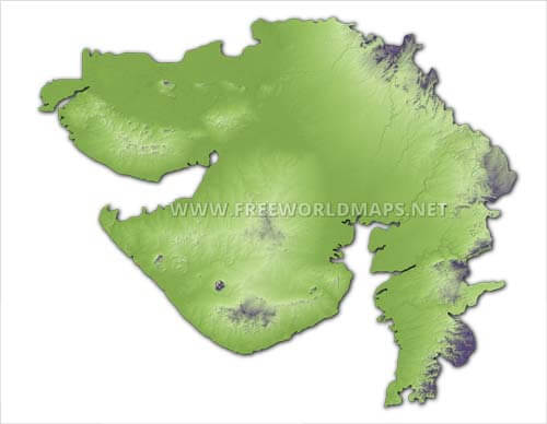 Gujarat HD blank map