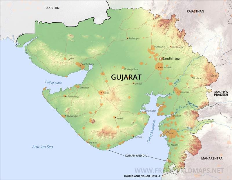 Gujarat map