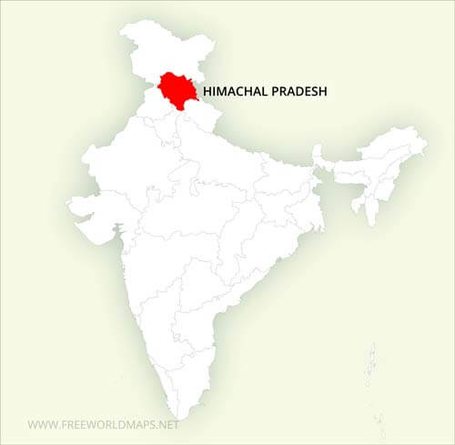 Himachal Pradesh location on India map