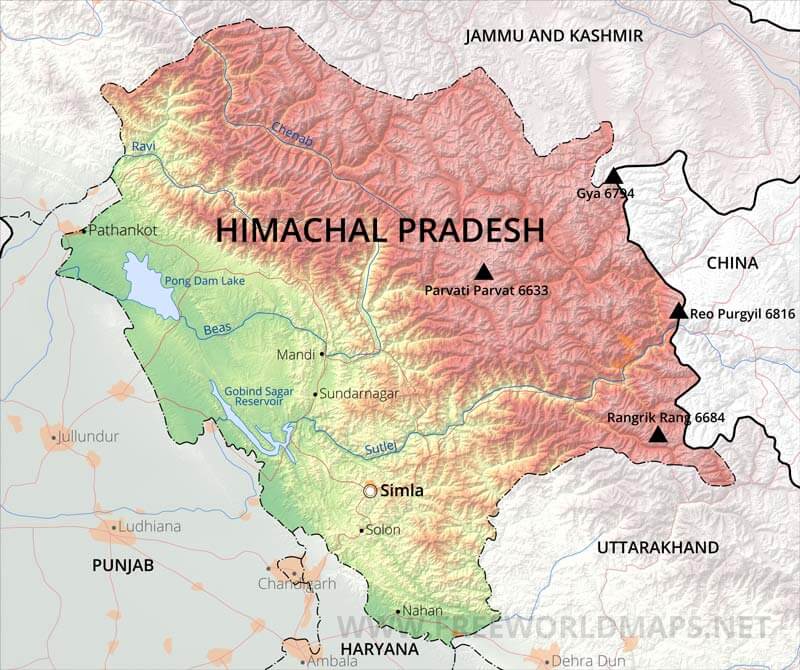 Himachal Pradesh map