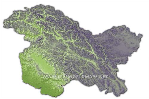 Jammu and Kashmir HD blank map Jammu and Kashmir HD blank map