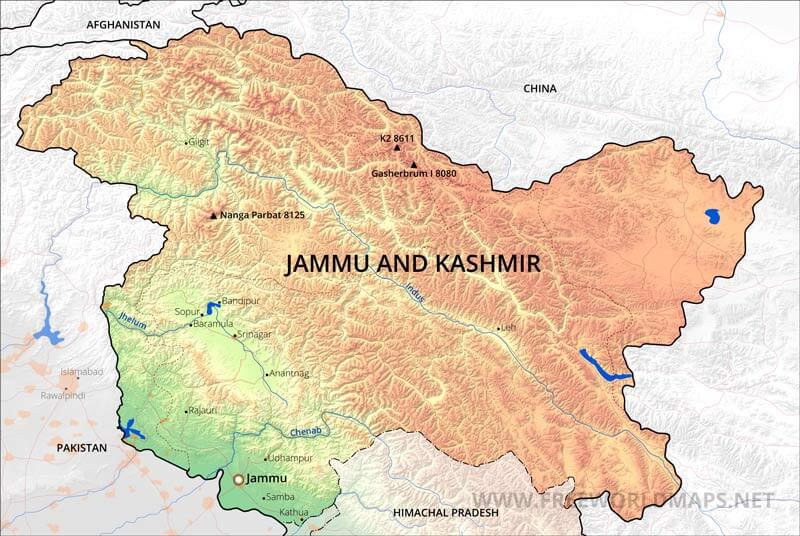 Jammu and Kashmir map Jammu and Kashmir map