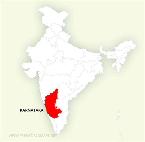 Karnataka location on India map