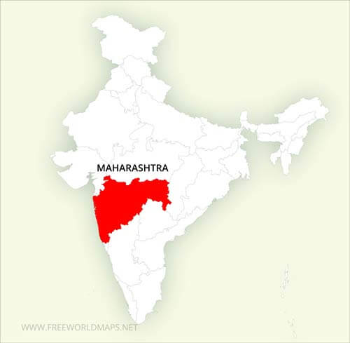 Maharashtra location on India map
