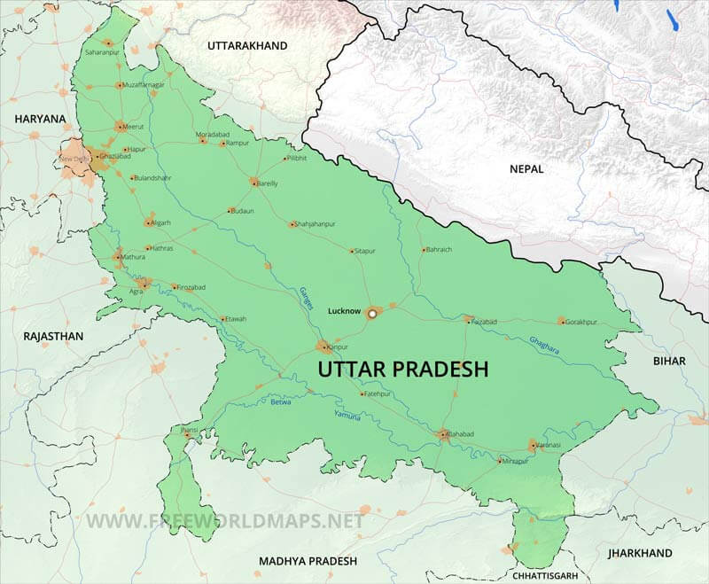 Uttar Pradesh map Uttar Pradesh map