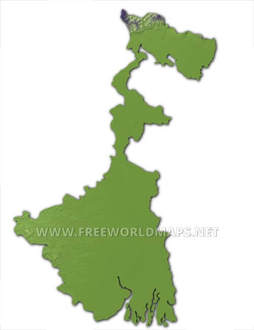 West Bengal HD blank map