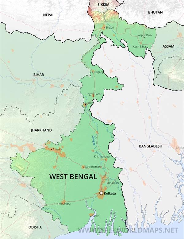 West Bengal map