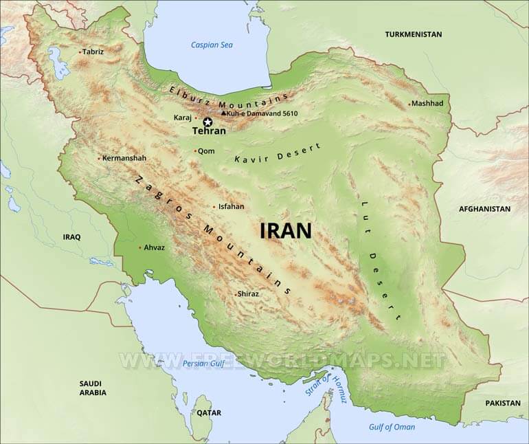 Iran Physical Map Iran Physical Map