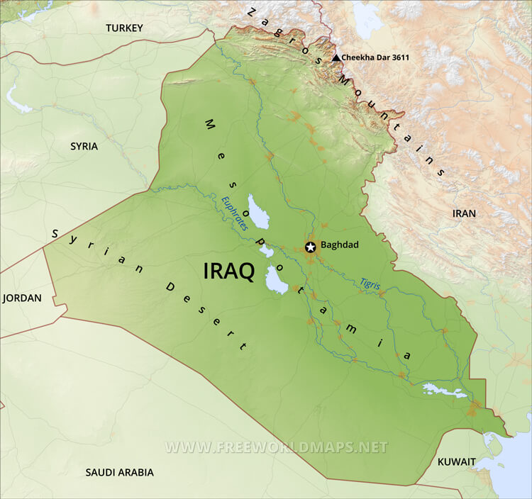 Iraq Physical Map Iraq Physical Map