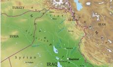Physical map of Iraq Physical map of Iraq