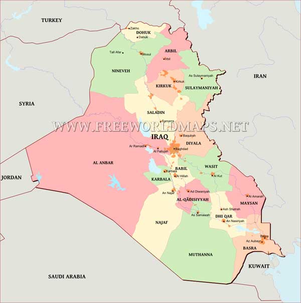 Iraq Political Map