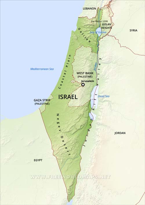 Israel Physical Map