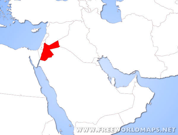 Jordan location in Asia