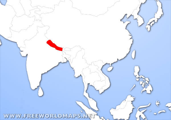 Nepal location in Asia